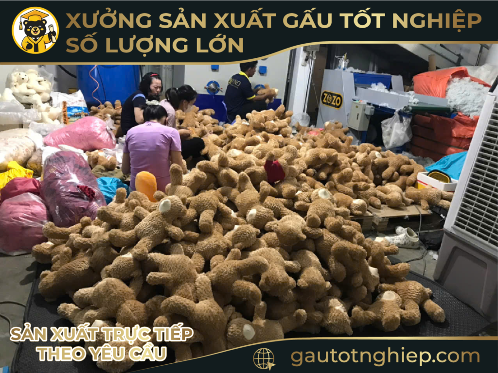 Địa Chỉ Xưởng May Gấu Tốt Nghiệp Uy Tín, Giá Tốt Tại TPHCM 4 SAN XUAT GAU TOT NGHIEP 04