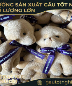 Móc khóa gấu bông in thêu logo