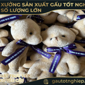 Móc khóa gấu bông in thêu logo