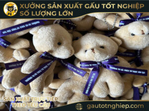 Móc khóa gấu bông in thêu logo